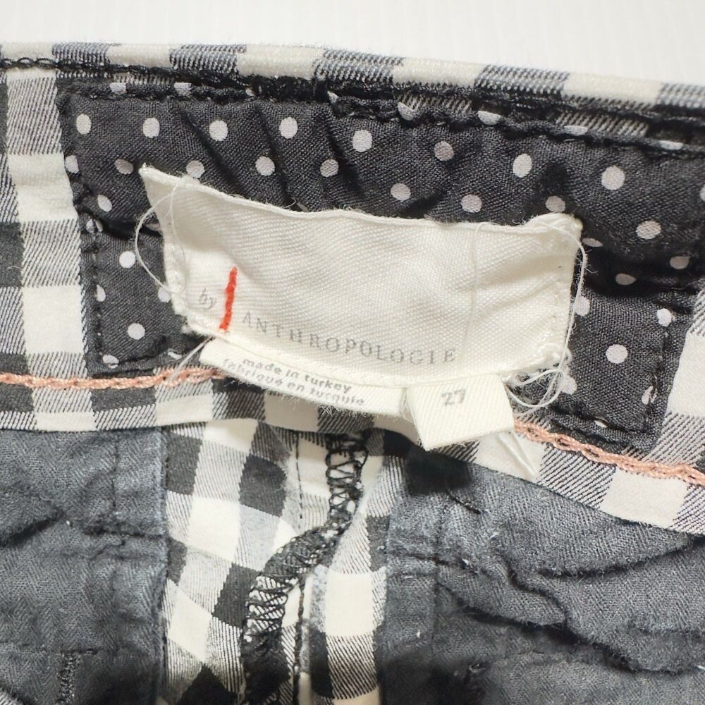 Anthropologie Women’s Size 27 Picnic Gingham Shorts Black / White Preppy - Picture 4 of 11